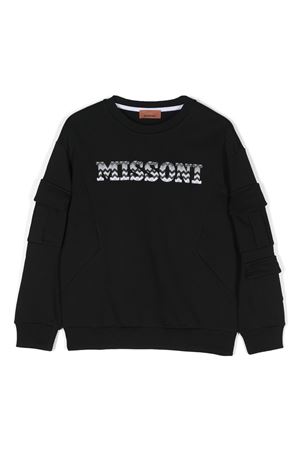 felpa in cotone nero MISSONI KIDS | MV4P60Z0081931